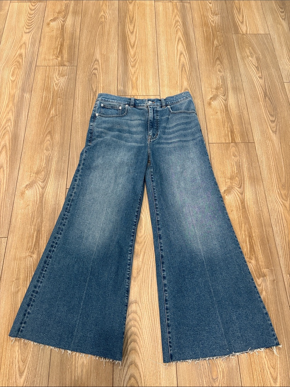 Madewell Medium Blue Wide-Leg Flare Jeans